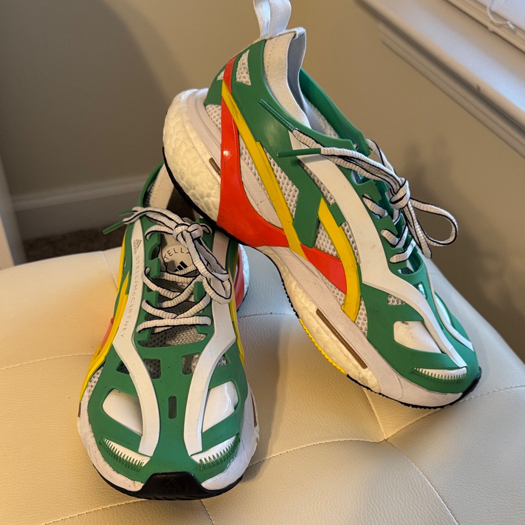 Adidas Stella Mccartney White And Green Athletic Sneakers Us 7